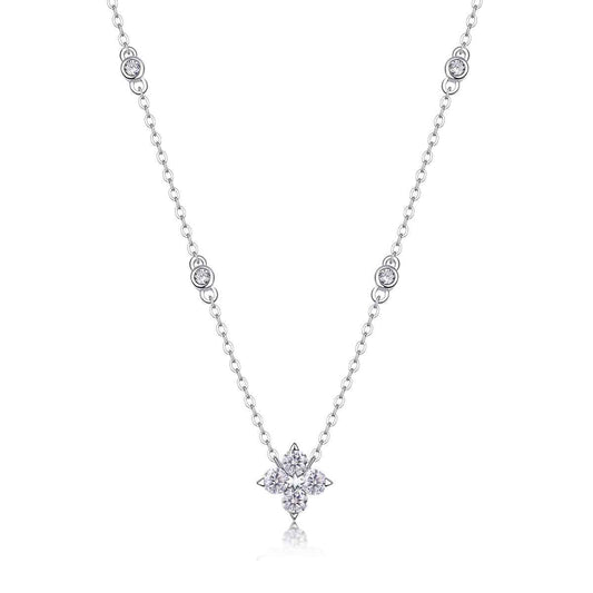 Radiant Star Luxury Diamond Pendant Set with Moissanite in S925 Sterling Silver and Platinum Plating - Hafsa Luxury