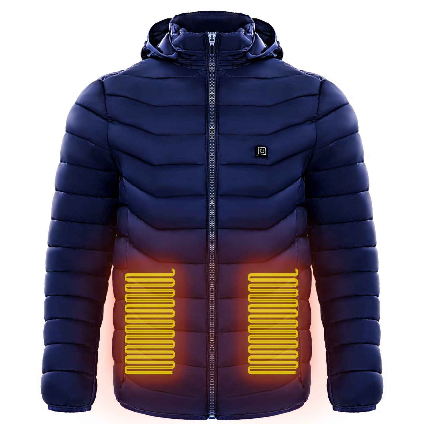 Men Heated Puffer Jacket with Electric Heating Coat 9 Heat Zones Insulated Hood Windbreaker - Hafsa Luxury
