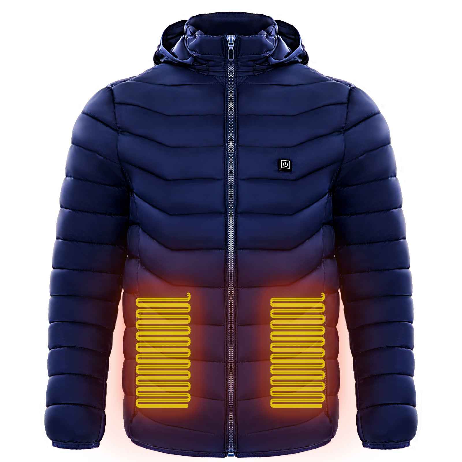 Men Heated Puffer Jacket with Electric Heating Coat 9 Heat Zones Insulated Hood Windbreaker - Hafsa Luxury