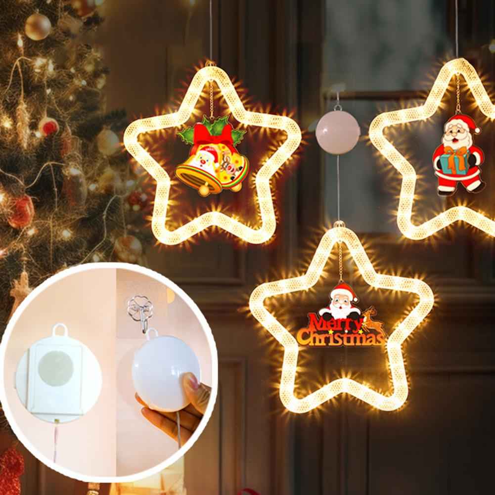 Christmas LED Star Decoration | Festive Pendant Lights for Window and Door Holiday Decor - Hafsa Luxury