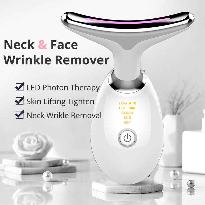EMS Neck Lifting Massager - Thermal Tightening and Electric Microcurrent Wrinkle Remover - Hafsa Luxury