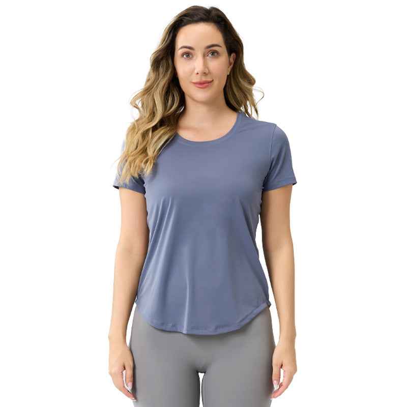 Womens Breathable Yoga Top - Bare-Look Short-Sleeve Design - Hafsa Luxury