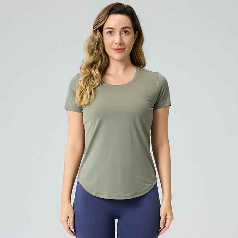 Womens Breathable Yoga Top - Bare-Look Short-Sleeve Design - Hafsa Luxury