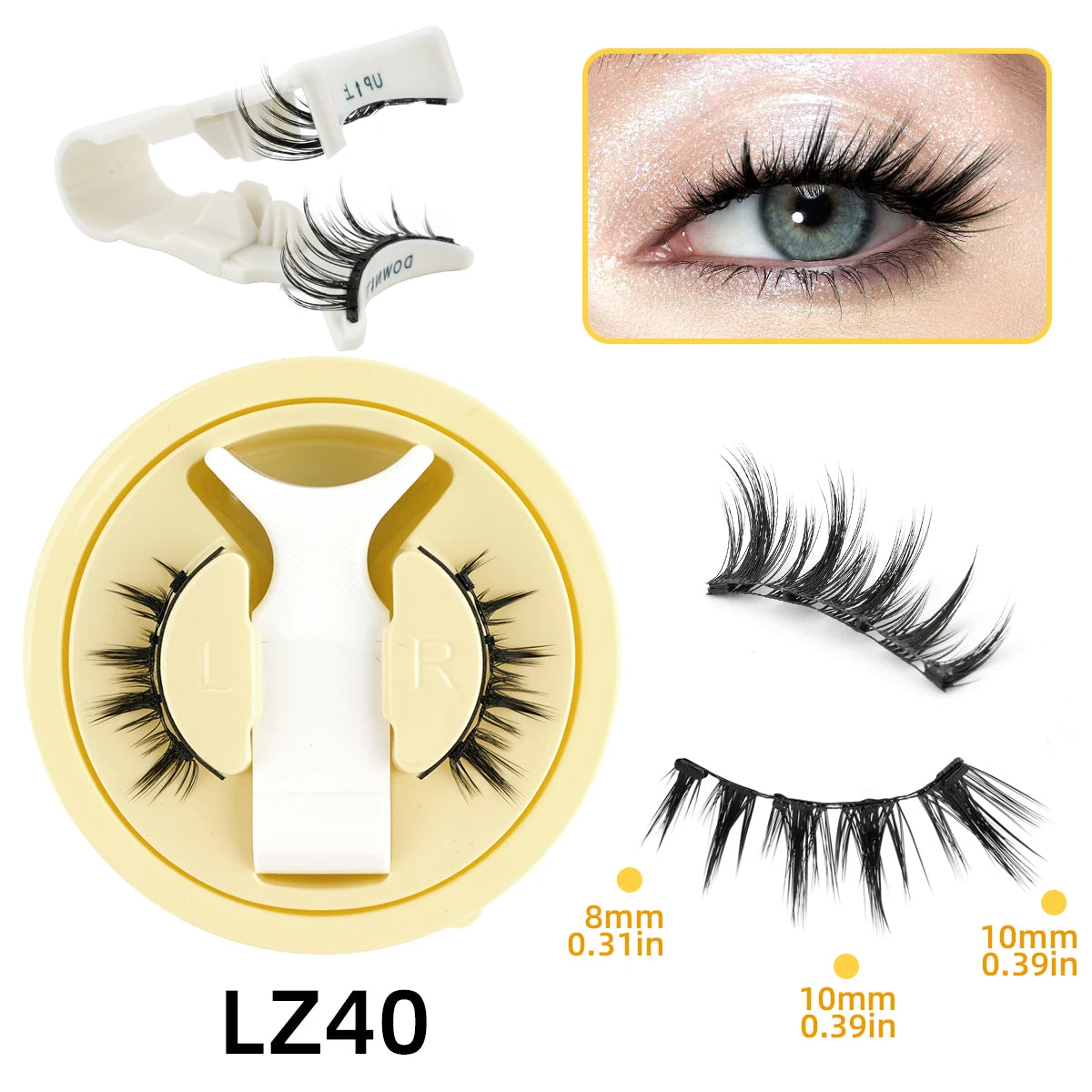 1 Pair New Magnetic Eyelashes Reusable No Glue Needed Natural Look 3D Lashes Soft Easy Apply Magnetic Lashes Kit for Eye Makeup