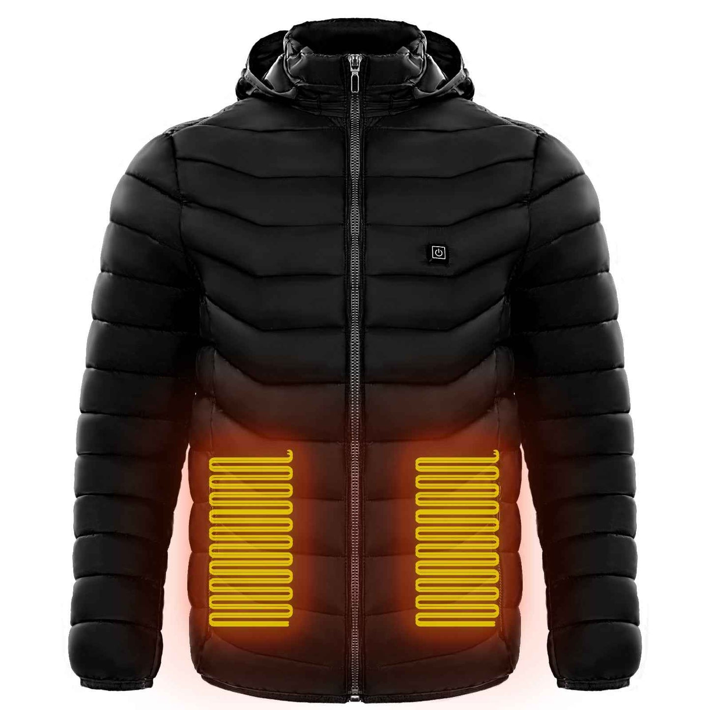 Men Heated Puffer Jacket with Electric Heating Coat 9 Heat Zones Insulated Hood Windbreaker - Hafsa Luxury