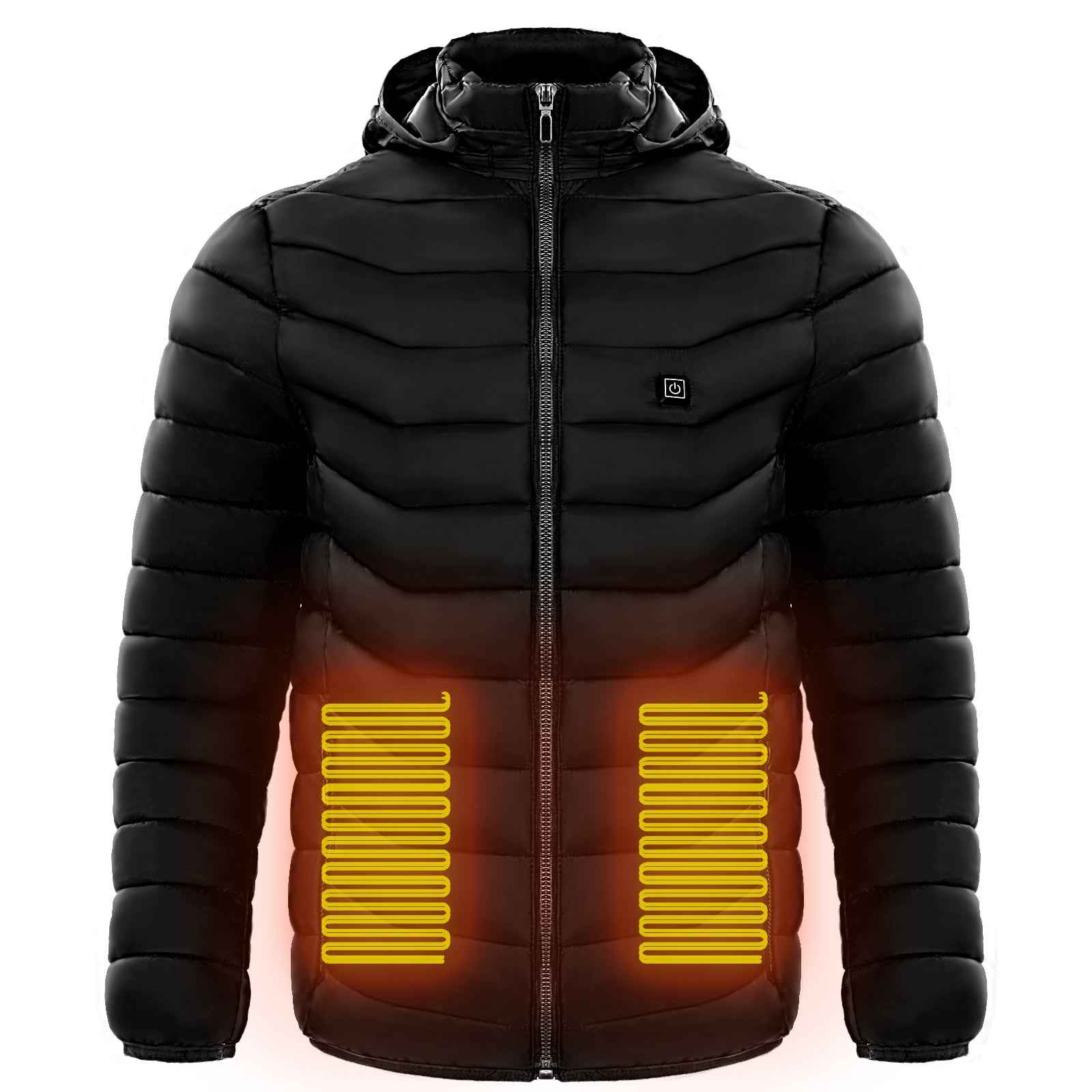 Men Heated Puffer Jacket with Electric Heating Coat 9 Heat Zones Insulated Hood Windbreaker - Hafsa Luxury