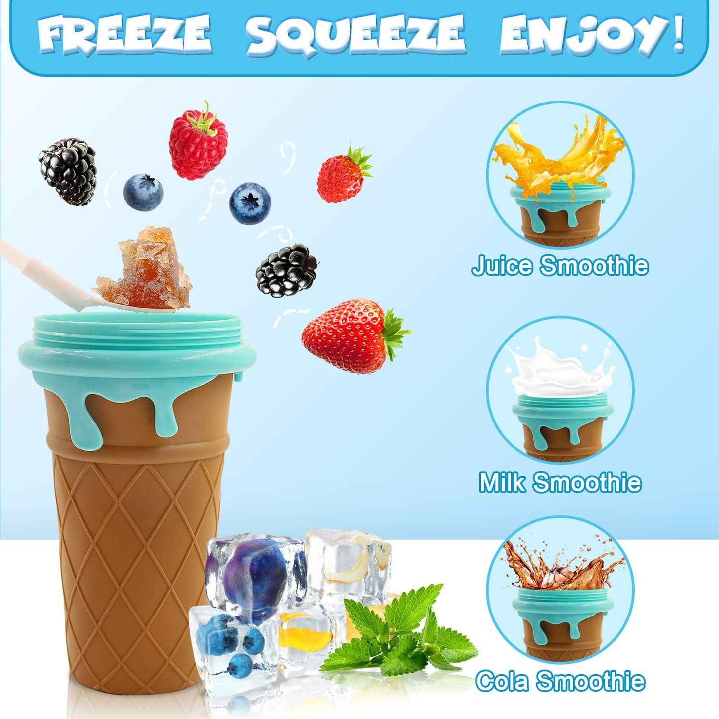 500ml Slushy Cup - Quick-Freeze Smoothie Maker & Homemade Juice Bottle for Summer Fun - Hafsa Luxury