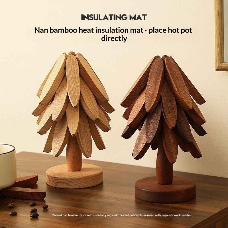Tree Design Wooden Trivets - Decorative Anti-Scald Heat Resistant Table Mat Coaster Wood Placemats for Pot Table Insulation - Hafsa Luxury