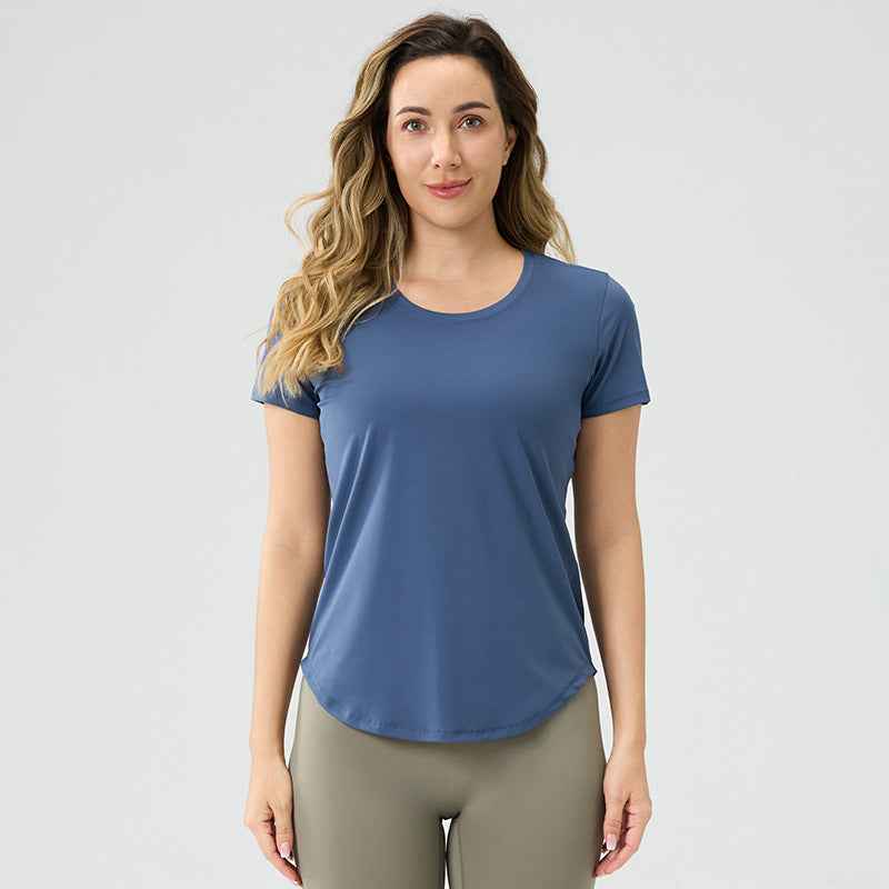 Womens Breathable Yoga Top - Bare-Look Short-Sleeve Design - Hafsa Luxury