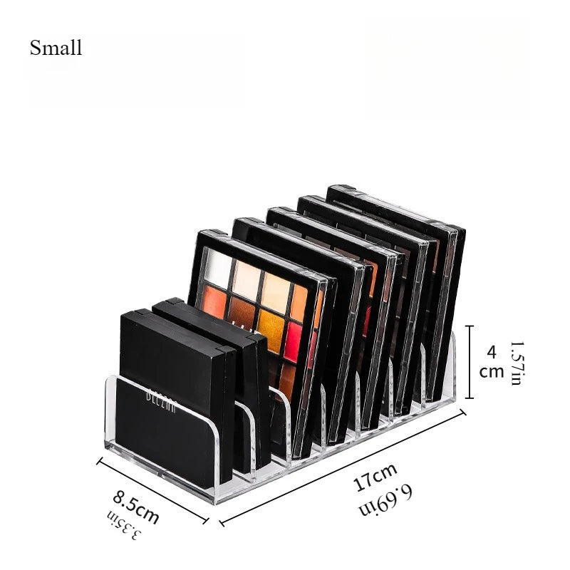 Desktop Eyeshadow Palette Storage Box Powder Drawer Divider Transparent Plastic Makeup Blush Cosmetic Shelf Storage Stand