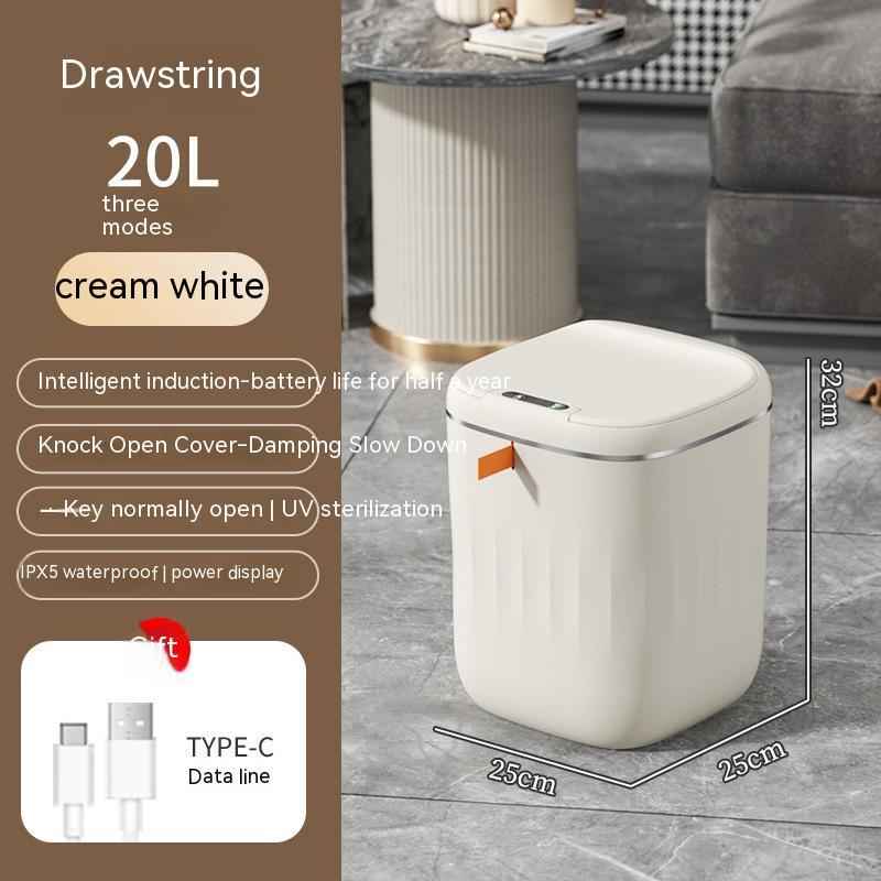 Smart Trash Can with Lid - Automatic Induction Bin for Bedroom, Living Room, and Kitchen Storage - Hafsa Luxury