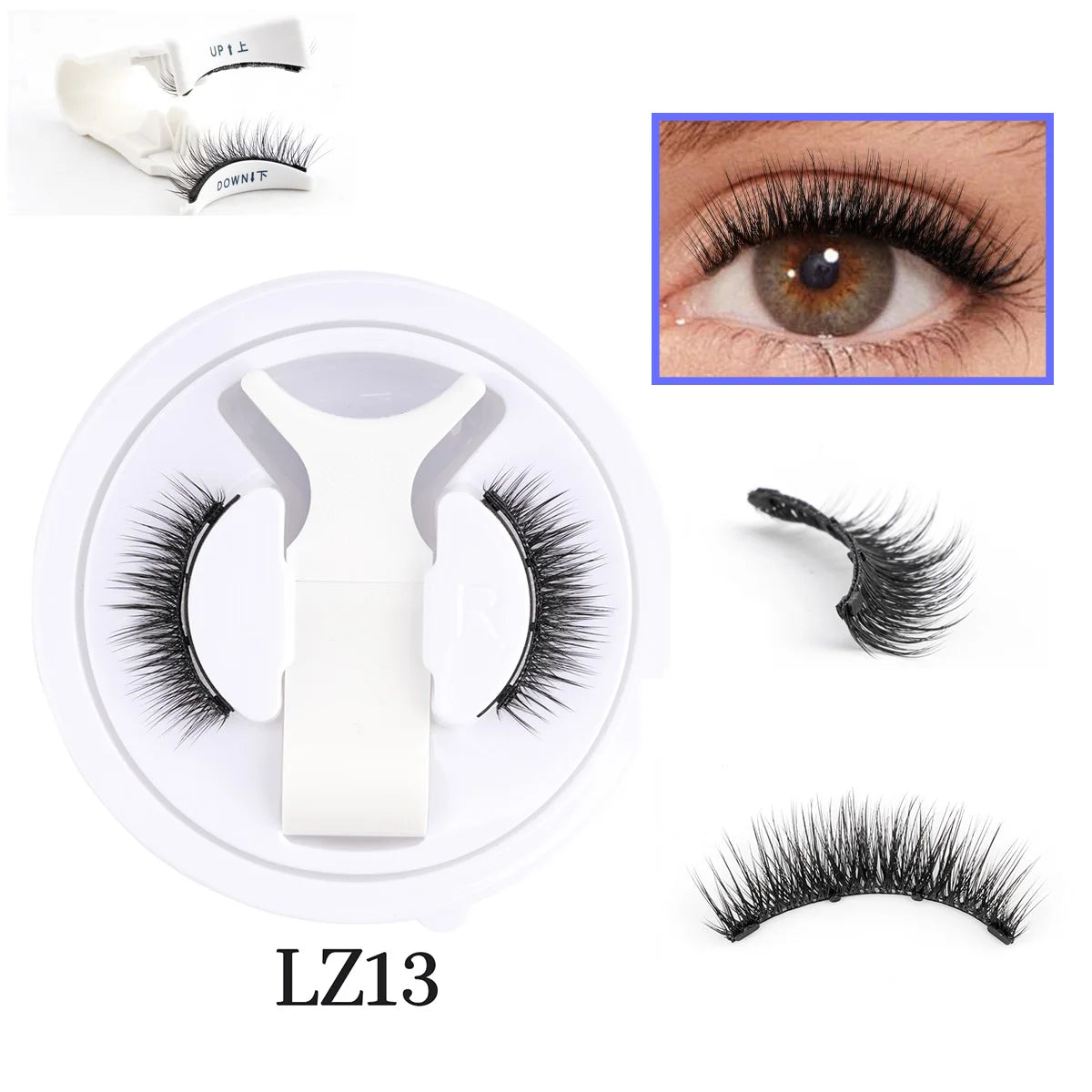 1 Pair New Magnetic Eyelashes Reusable No Glue Needed Natural Look 3D Lashes Soft Easy Apply Magnetic Lashes Kit for Eye Makeup