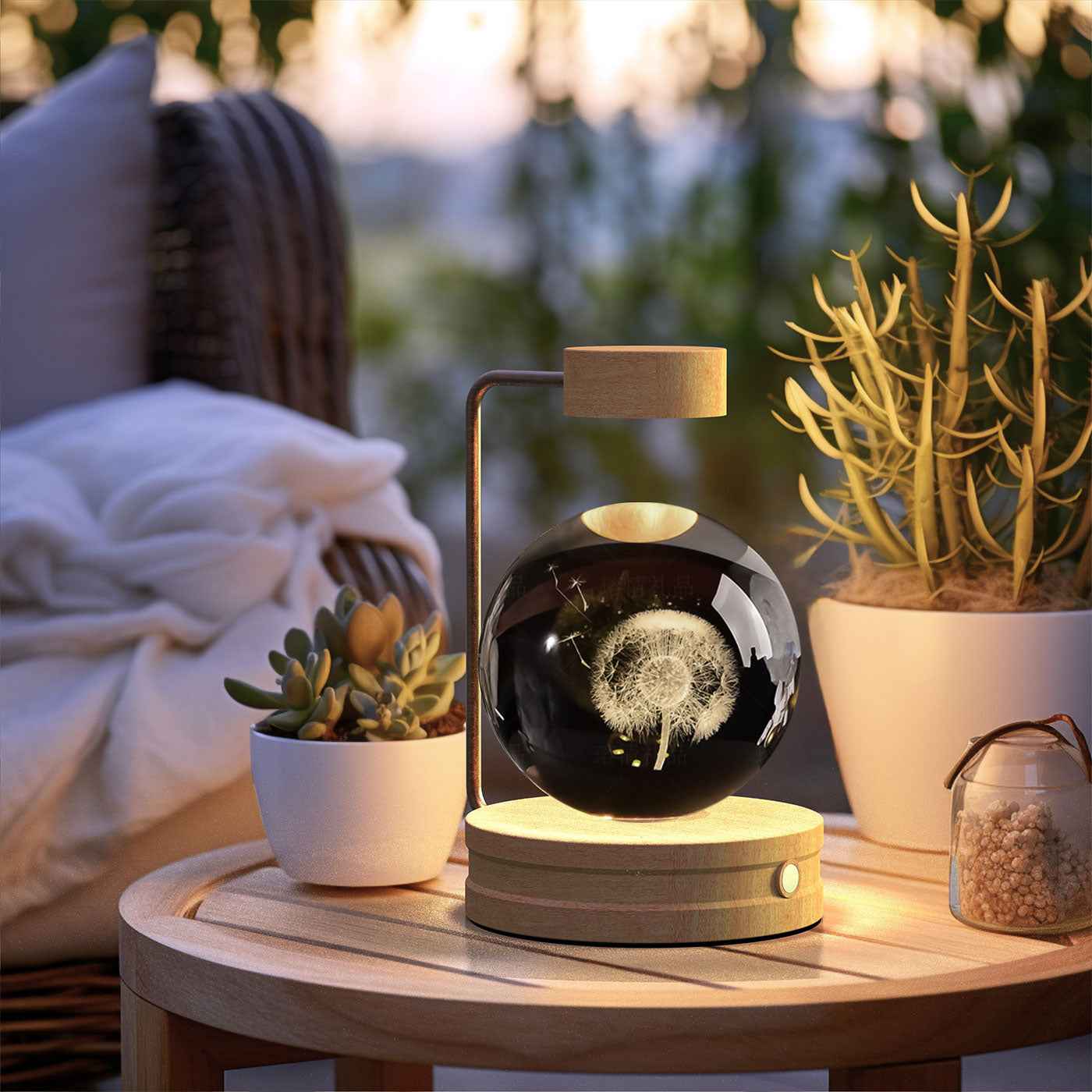 Crystal Ball Cosmic Dinosaur Night Light USB Powered Warm Bedside Lamp for Birthdays - Hafsa Luxury