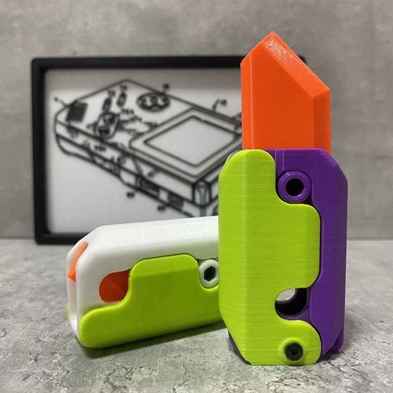 3D Printing Mini Model Toy - Gravity Cub Jumping Small Radish Knife Pendant Decompression Gift for Children - Hafsa Luxury