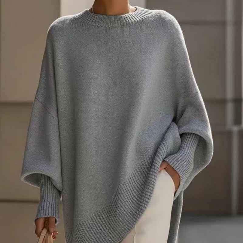 Thick Round Neck Women's Knitted Pullover Sweater - Loose and Versatile - Hafsa Luxury