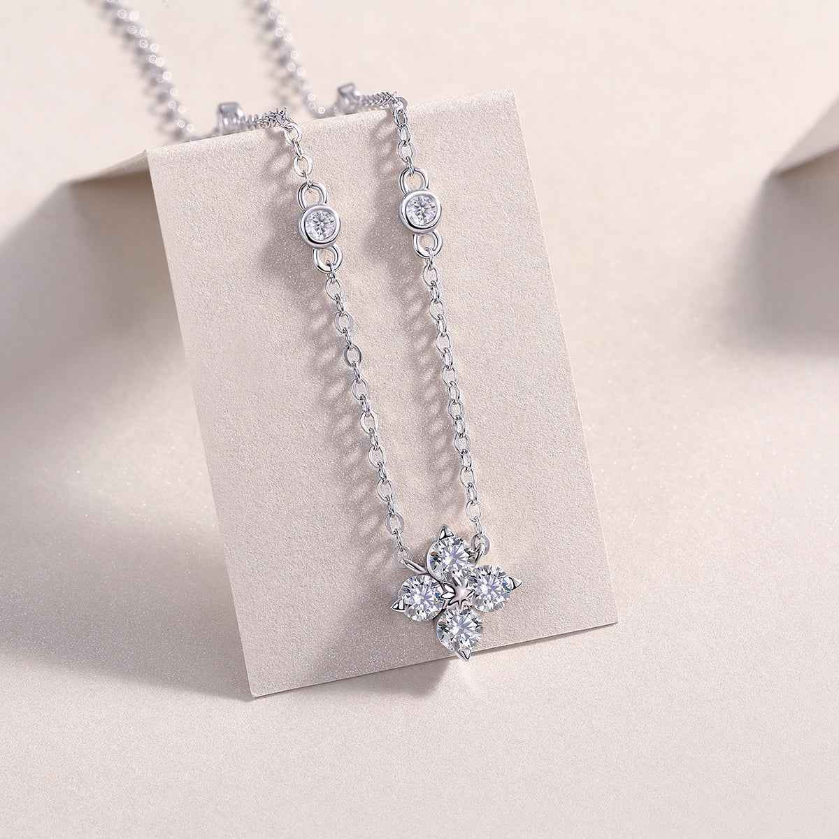 Radiant Star Luxury Diamond Pendant Set with Moissanite in S925 Sterling Silver and Platinum Plating - Hafsa Luxury