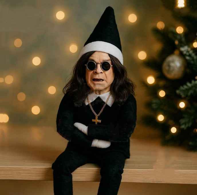 Fashion Ozzy Christmas Elf Doll Ornament for Trees Decoration - Classic Sitting Plush Toy - Hafsa Luxury