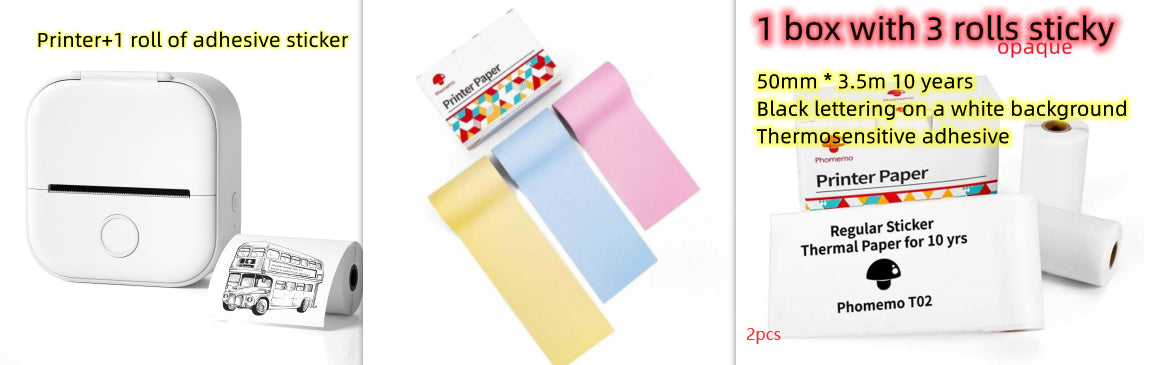 Portable Mini Thermal Label Printer Home Photo Printer Student Wrong Question Printer Bluetooth-compatible Mini Label Printer Price Tag - Hafsa Luxury