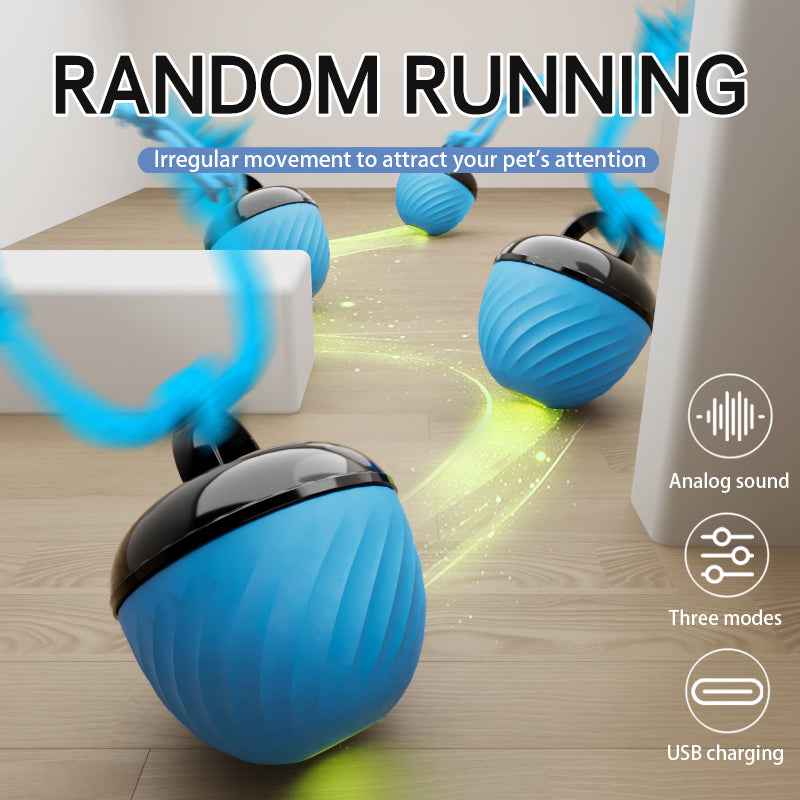 Smart Dog Cat Interactive Pet Toy Ball - Automatic Moving Bouncing Ball with USB Charging, 3 Modes for Puppies and Pets - Hafsa Luxury