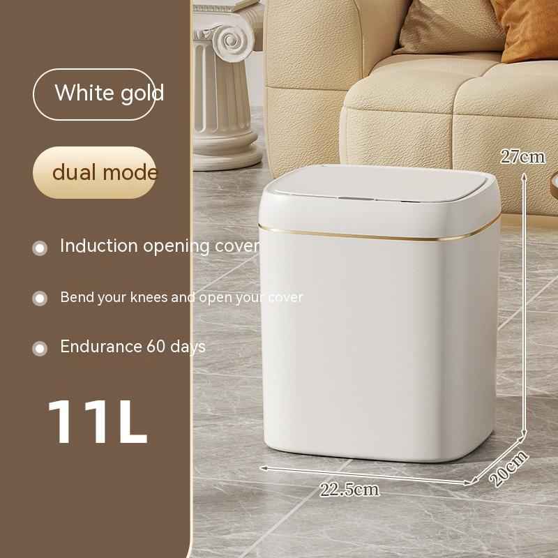 Smart Trash Can with Lid - Automatic Induction Bin for Bedroom, Living Room, and Kitchen Storage - Hafsa Luxury