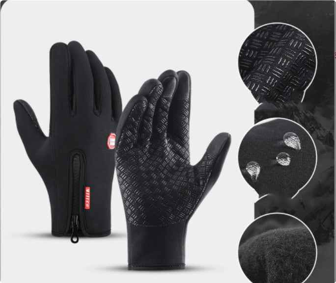 Winter Gloves Touch Screen Winter Gloves for Riding Motorcycle, Sliding, Waterproof Sports with Fleece - Hafsa Luxury