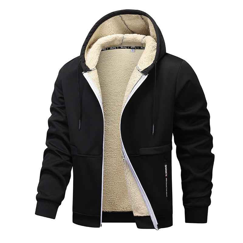 Casual Heavyweight Fleece Hoodies for Men - Thick Sherpa Lined Zipper Jacket for Winter Streetwear Coats - Hafsa Luxury