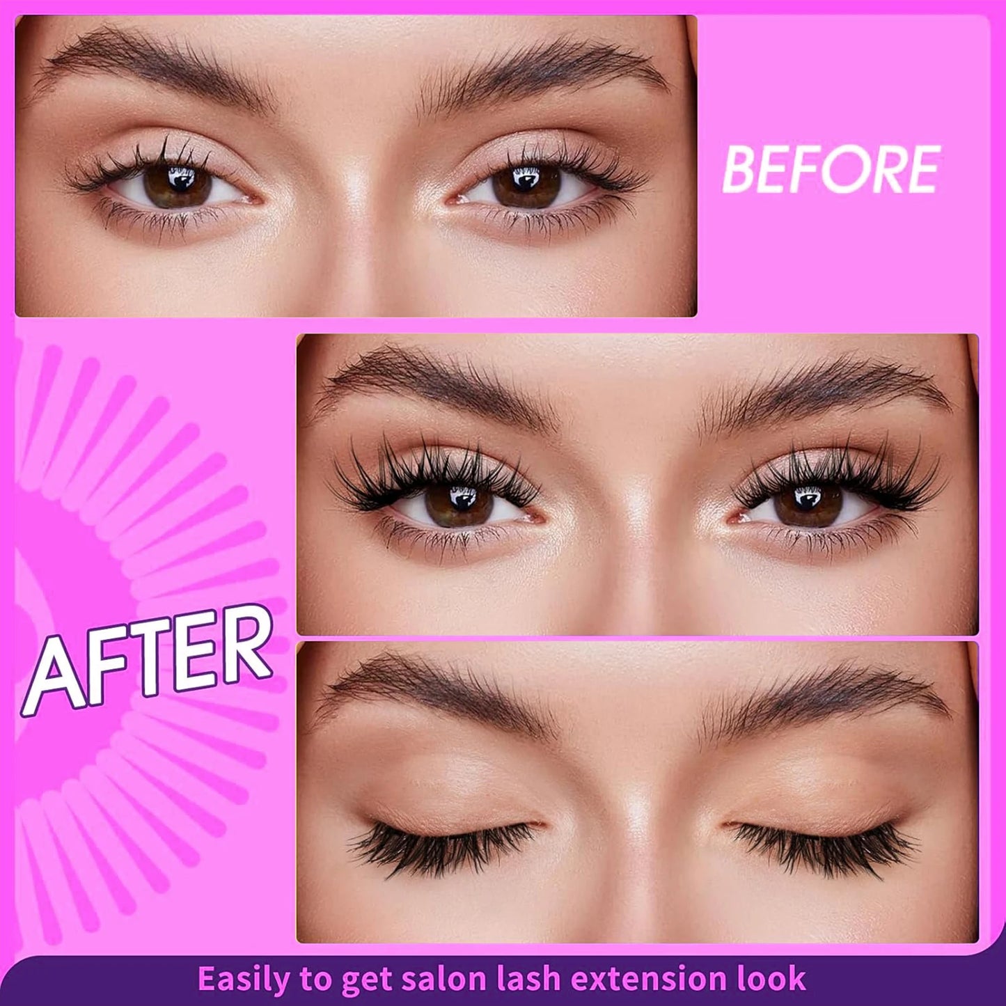 Magnetic Eyelash Kit - Reusable Glue-Free False Lashes with Applicator, Alcohol-Free Material, Professional Eye Makeup Tool