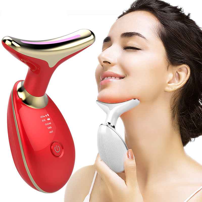 EMS Neck Lifting Massager - Thermal Tightening and Electric Microcurrent Wrinkle Remover - Hafsa Luxury